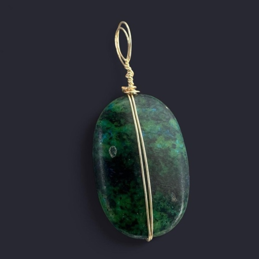 Chrysocolla Wire Wrapped Pendant